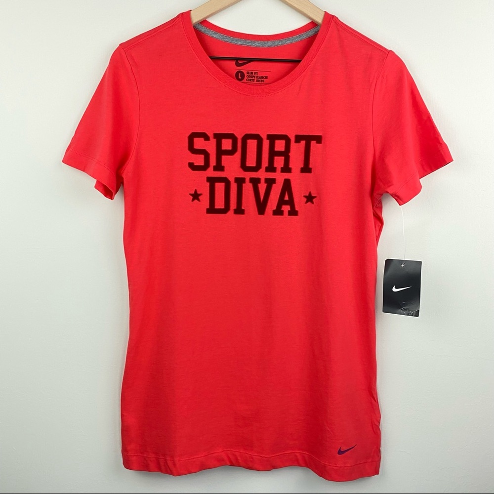 Nike Women’s Slim Fit Cotton T-Shirt Peach L NWT
